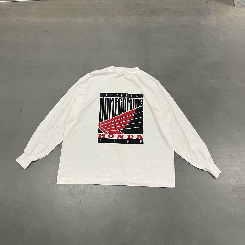 Vintage Y2K Honda Homecoming 1998 Logo Longsleeve T-Shirt Size L White